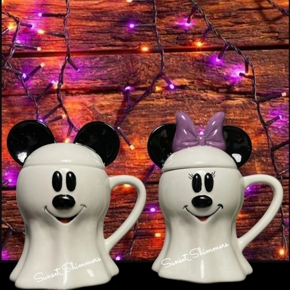 DISNEY Halloween Ghost Mickey Mouse Minnie Mugs Cookie Jar Canister Salt Pepper - Picture 6 of 11